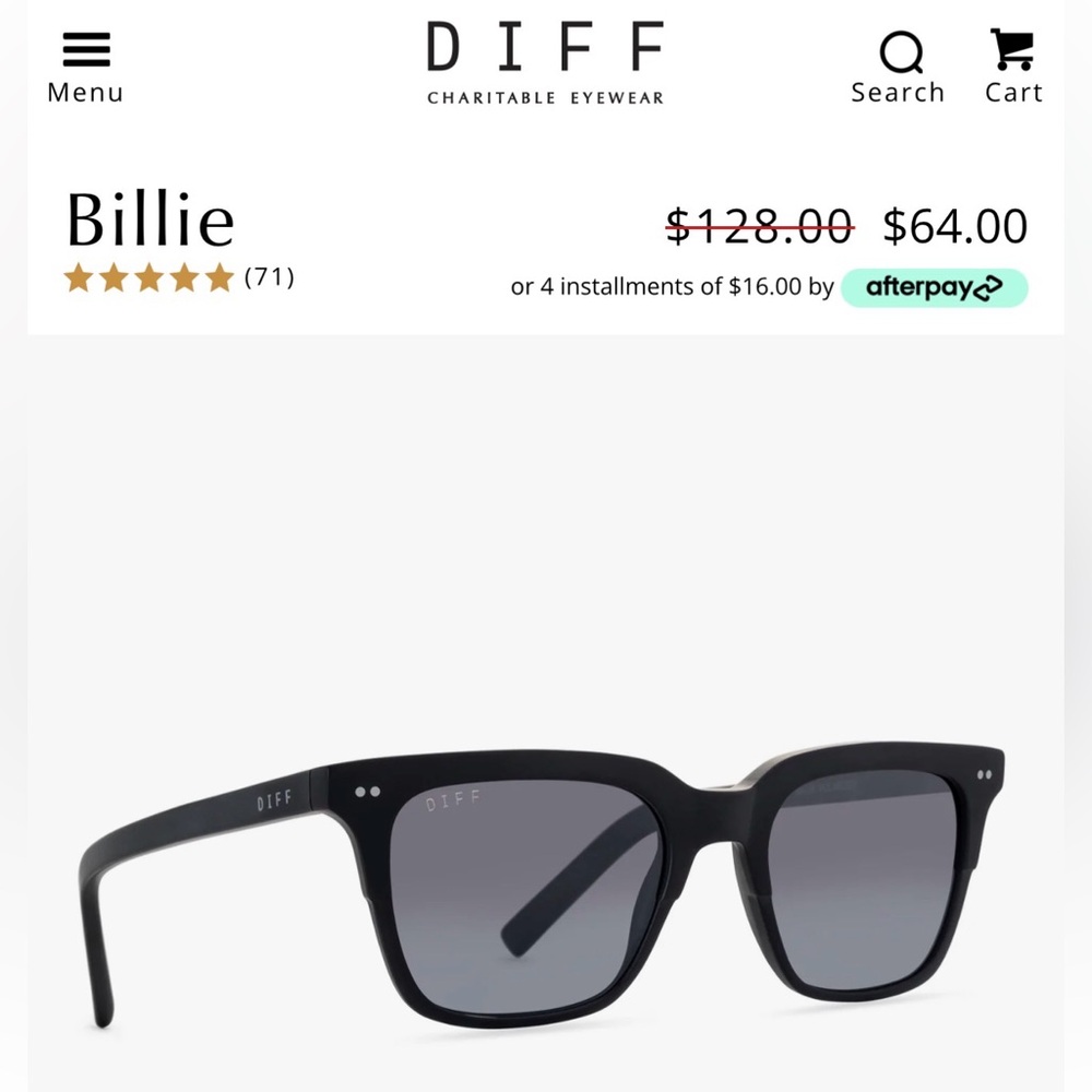 Diff Eyewear Billie Charcoal Sunglasses